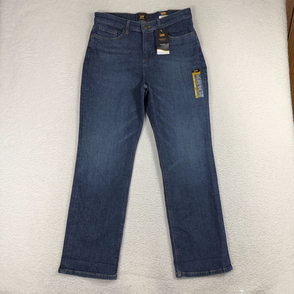 Lee Legendary Style Boyfriend Mid-Rise Jeans NWT 12 (31.5x30) Med Wash Stretch